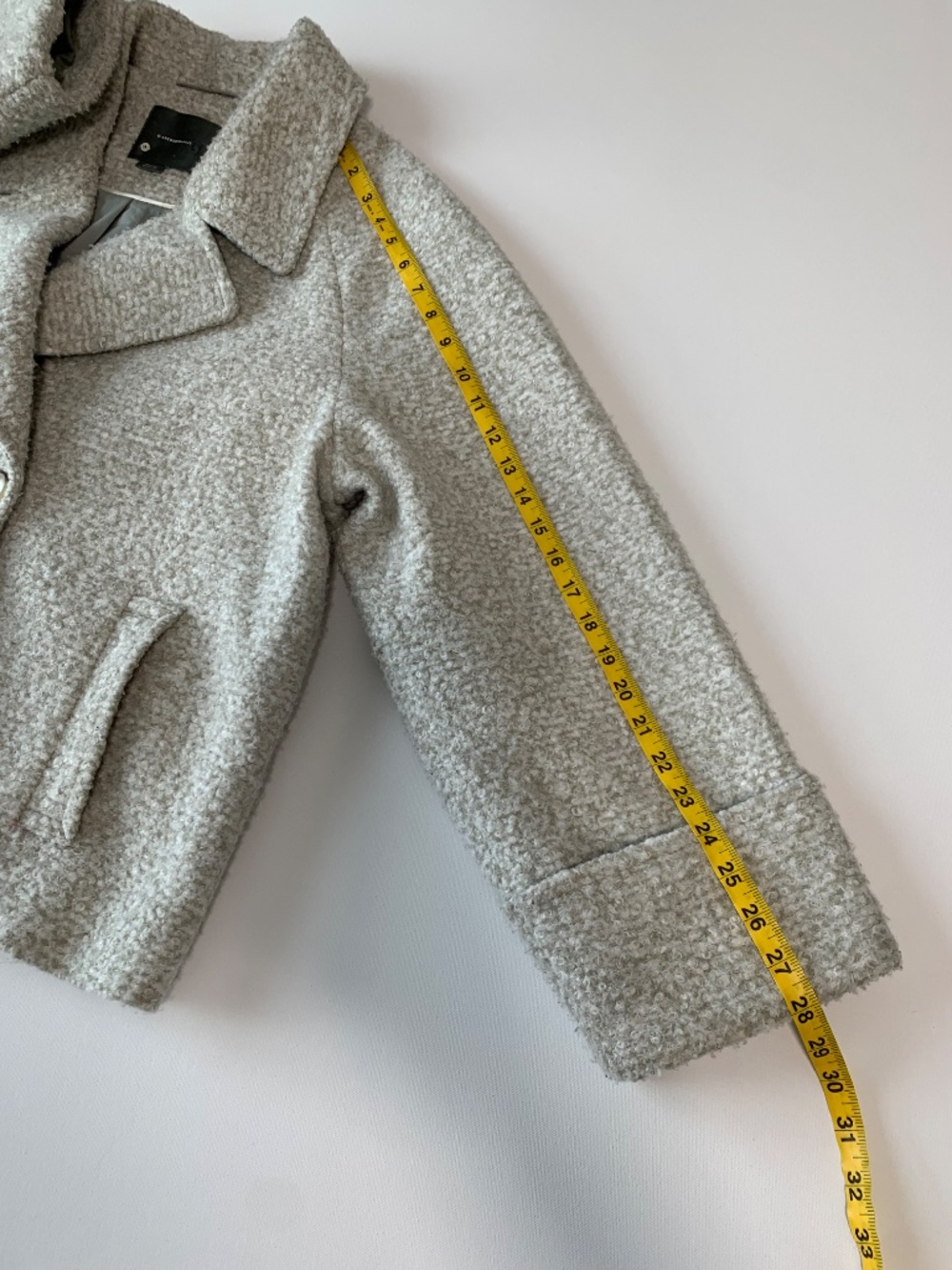 Anthropologie Bouclé Short Coat Oversized Jacket Double Breasted Women's size L - Picture 12 of 14